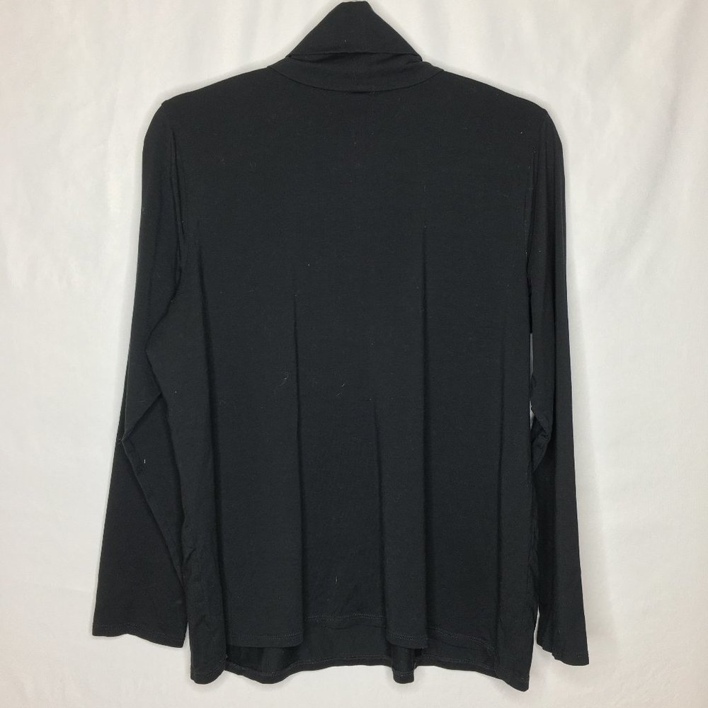 J. Jill pure jill pima cotton relaxed turtleneck black long sleeve size MP AG19 - Picture 2 of 5